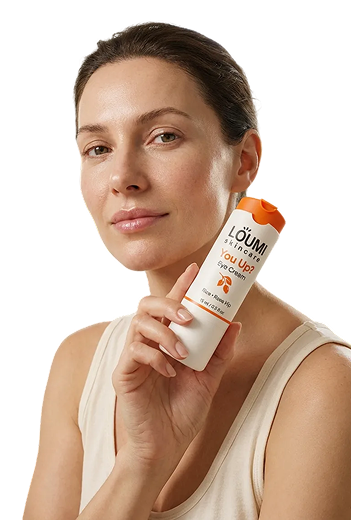 Woman with retinol drops